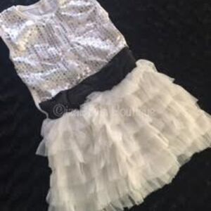 ***** White & silver Sequin Dress  12363T  3T  NWT Boutique